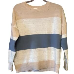 STACCATO Striped Crew Neck Sweater - Pink, Oatmeal & Blue